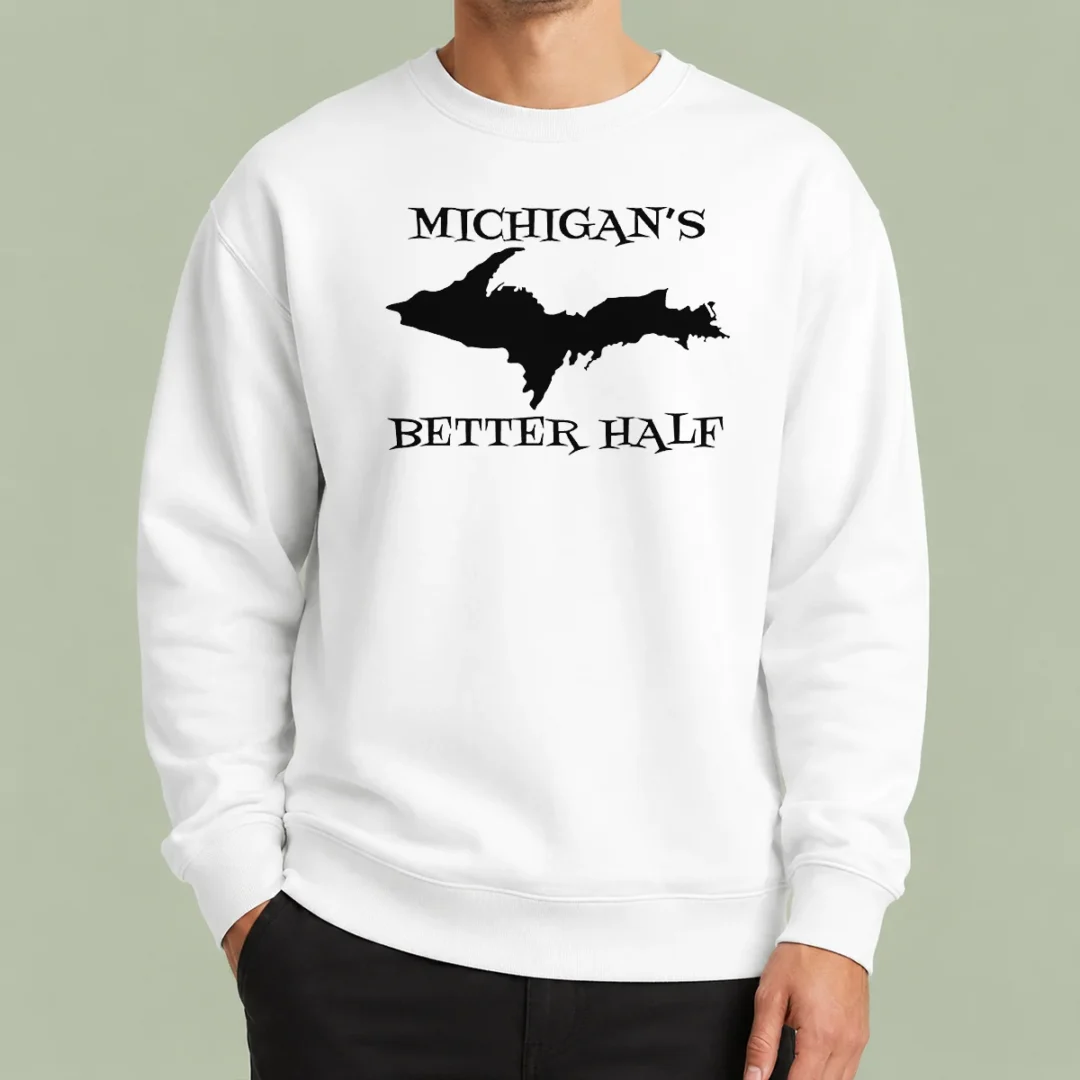 top-funny-michigan-s-better-half-upper-peninsula-map-sweater Top Funny Michigan'S Better Half Upper Peninsula Map Sweater
