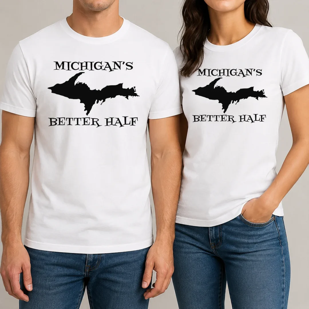 top-funny-michigan-s-better-half-upper-peninsula-map-t-shirt Top Funny Michigan'S Better Half Upper Peninsula Map