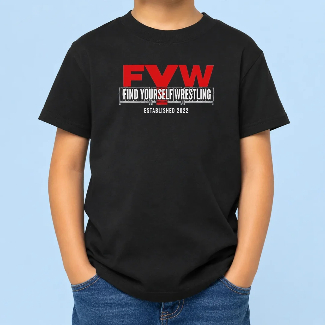 top-fyw-find-yourself-wrestling-established-2022-kids-t-shirt Top FYW Find Yourself Wrestling Established 2022 Kids T-Shirt
