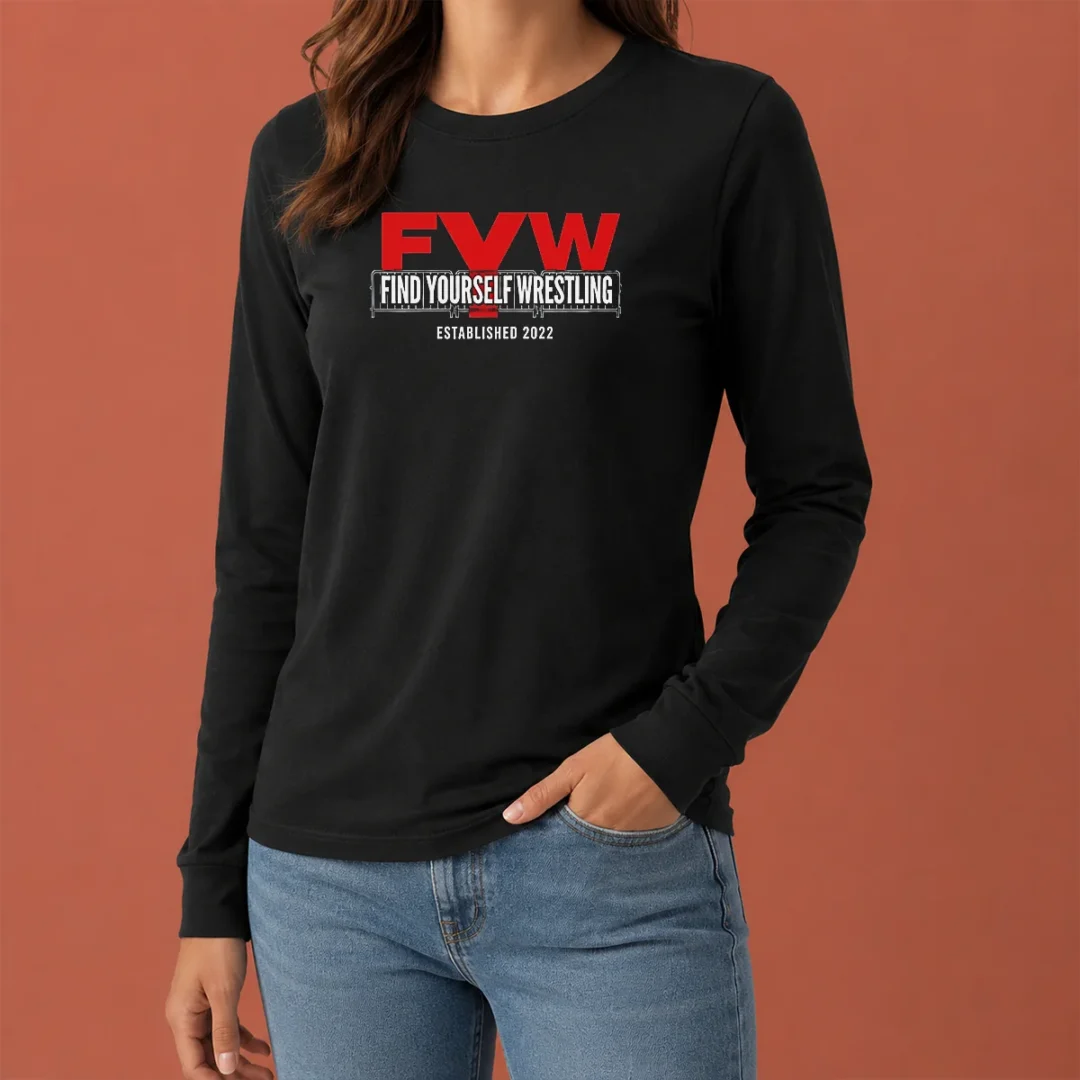 top-fyw-find-yourself-wrestling-established-2022-long-sleeve-shirt Top FYW Find Yourself Wrestling Established 2022 long sleeve shirt in black with white text design