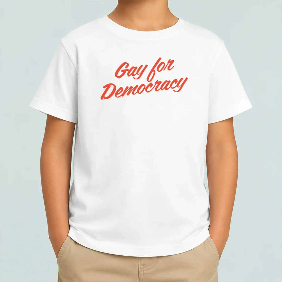 top-gay-for-democracy-kids-t-shirt Top Gay For Democracy Kids T-Shirt