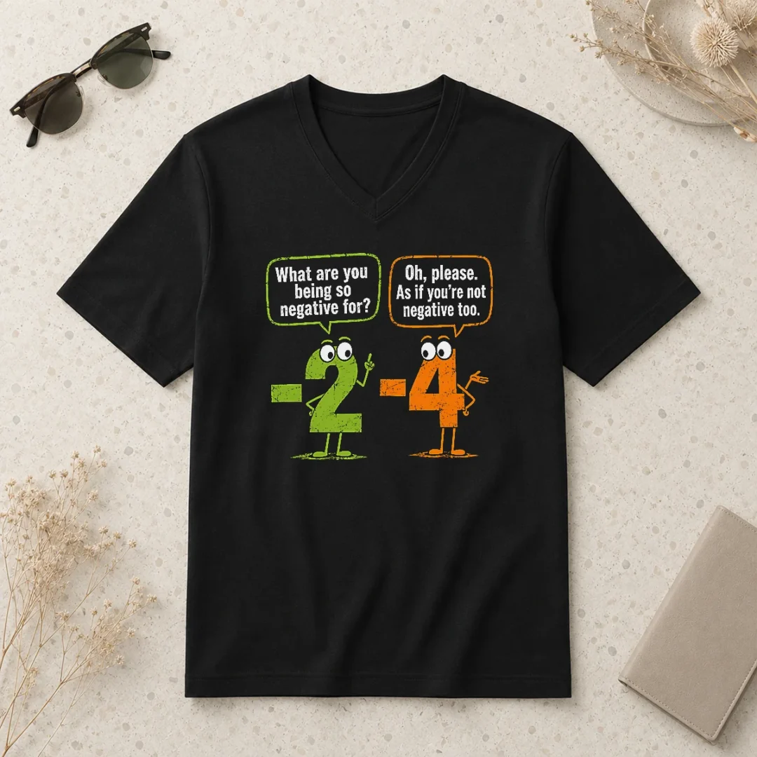 top-geek-math-numbers-2-minus-4-humor-joke-v-neck-shirt Top Geek Math Numbers 2 Minus 4 Humor Joke V-Neck Shirt