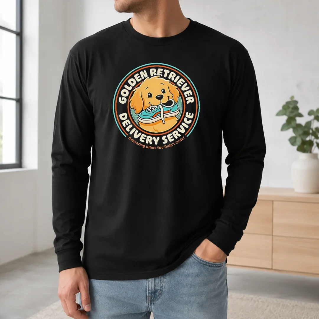 Top Golden Retriever Delivery Service Long Sleeve Shirt Top Golden Retriever Delivery Service Long Sleeve Shirt