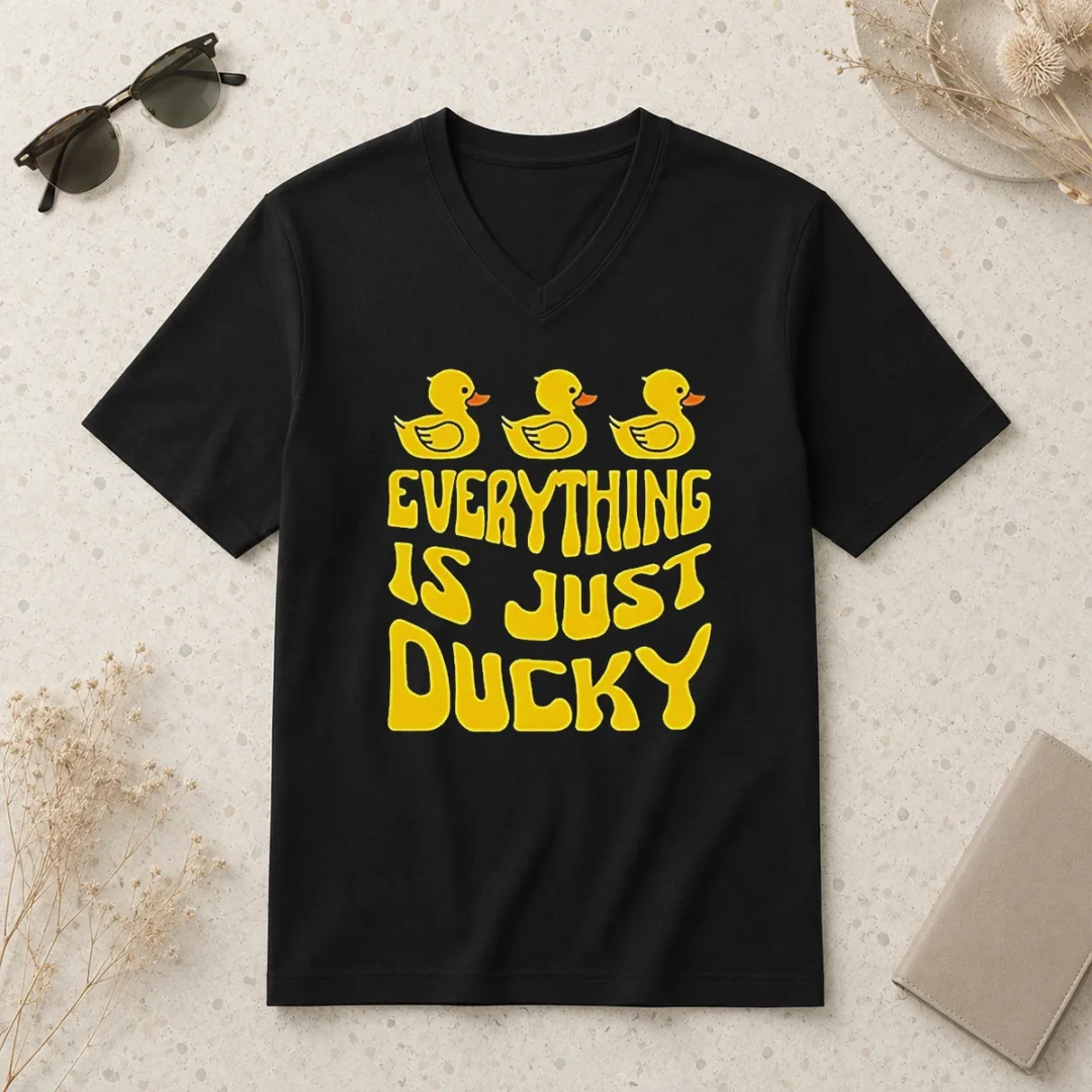 top-good-everything-is-just-ducky-v-neck-shirt Top Good Everything Is Just Ducky V-Neck Shirt