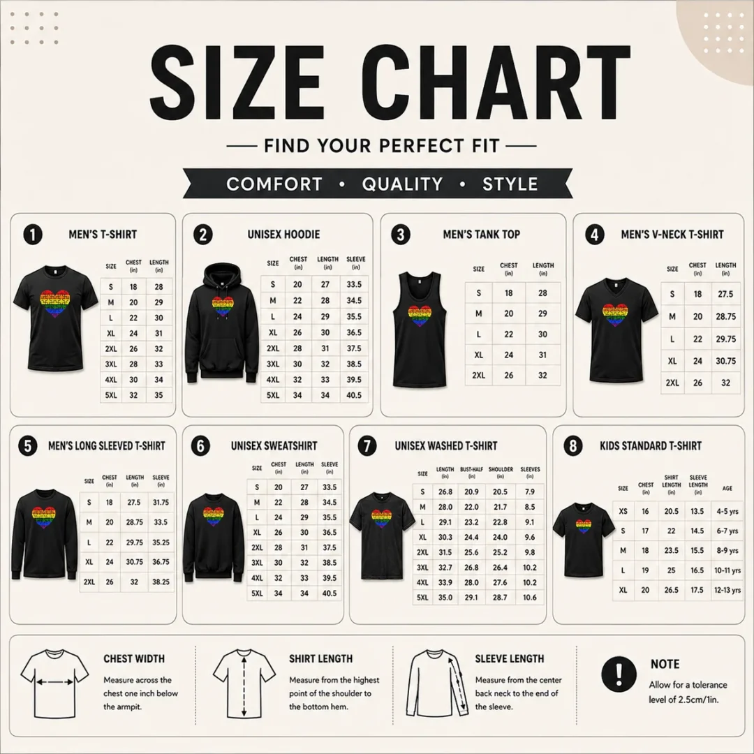 top-homosexual-love-rainbow-heart-puzzle-size-chart Size chart for Top Homosexual Love Rainbow Heart Puzzle with measurements in inches and centimeters