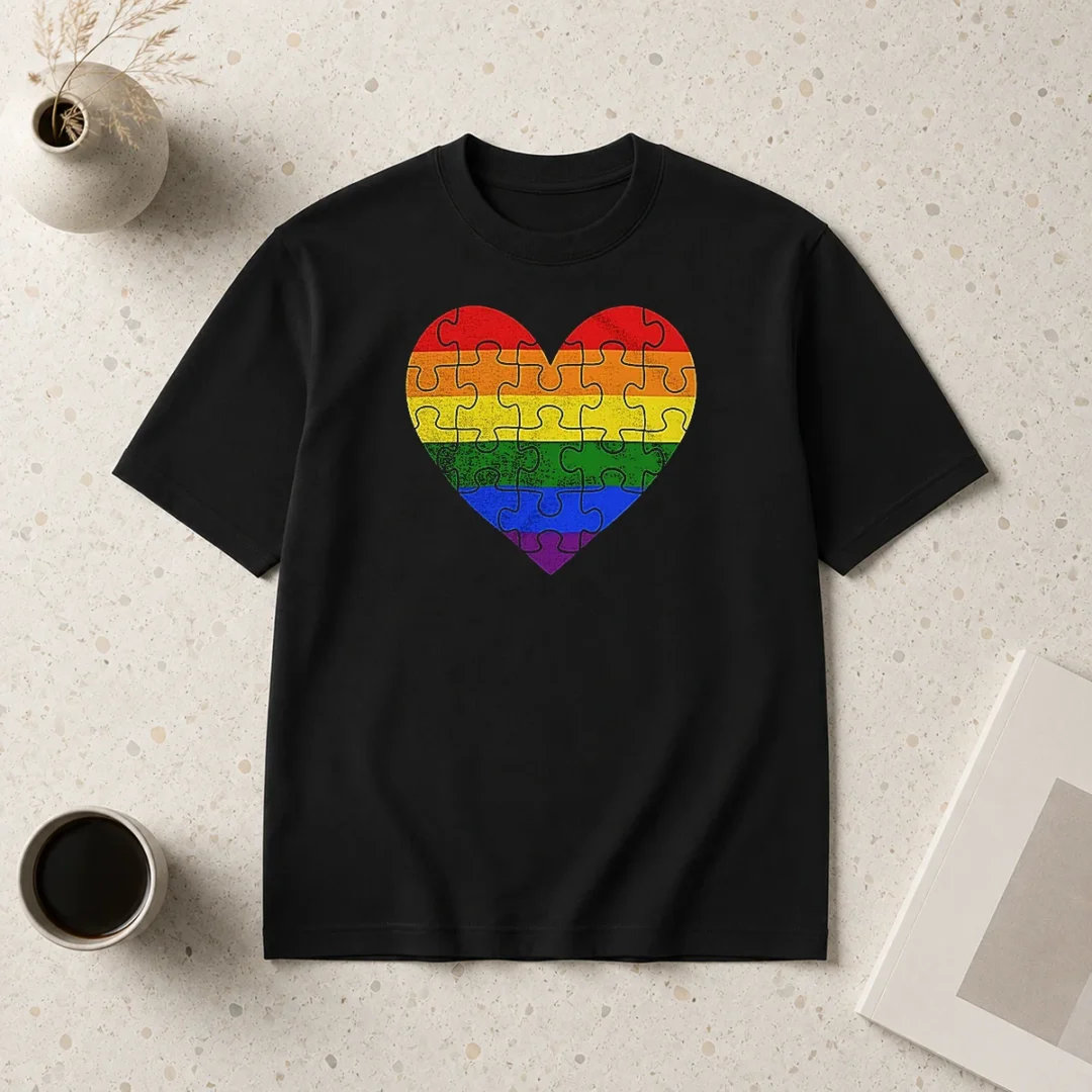 top-homosexual-love-rainbow-heart-puzzle-t-shirt Top Homosexual Love Rainbow Heart Puzzle