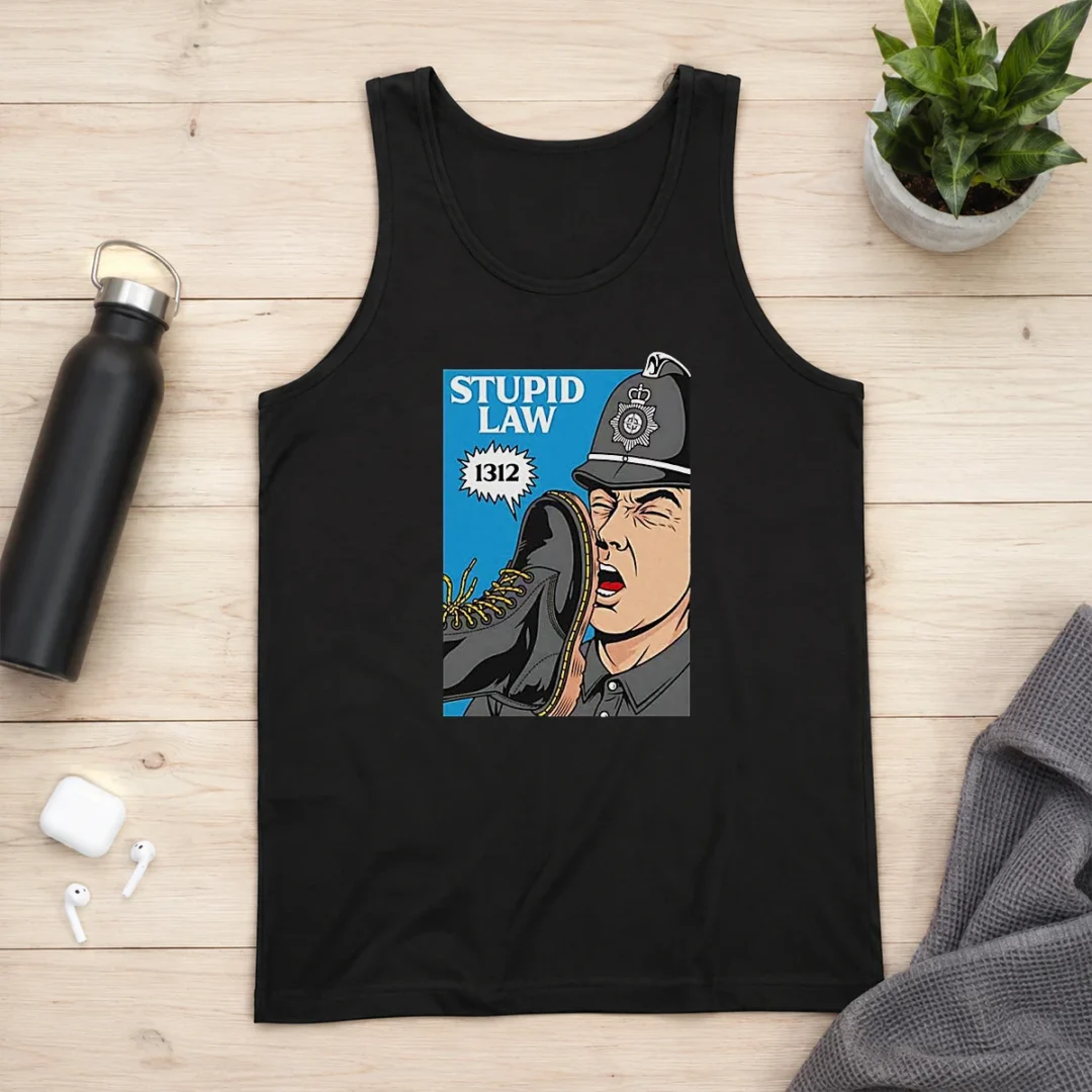 top-hot-police-stupid-law-tank-top Top Hot Police Stupid Law Tank Top
