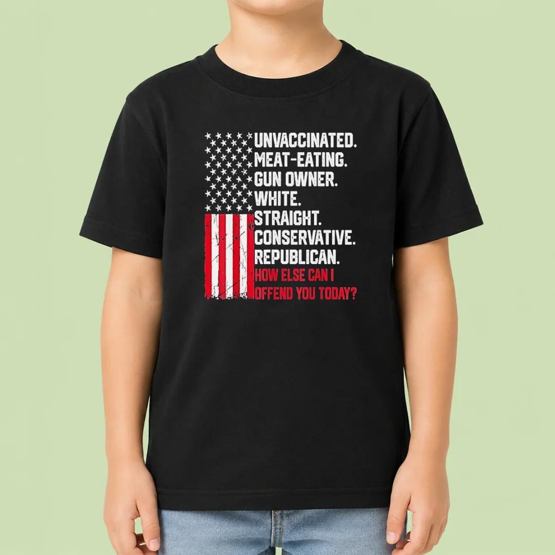 top-hot-unvaccinated-meat-eating-gun-owner-white-straight-conservative-republican-kids-t-shirt Top Hot Unvaccinated Meat Eating Gun Owner White Straight Conservative Republican Kids T-Shirt