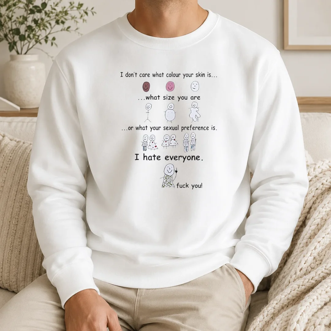 Top I Hate Everyone Stick Figure Sweater Top I Hate Everyone Stick Figure Sweater