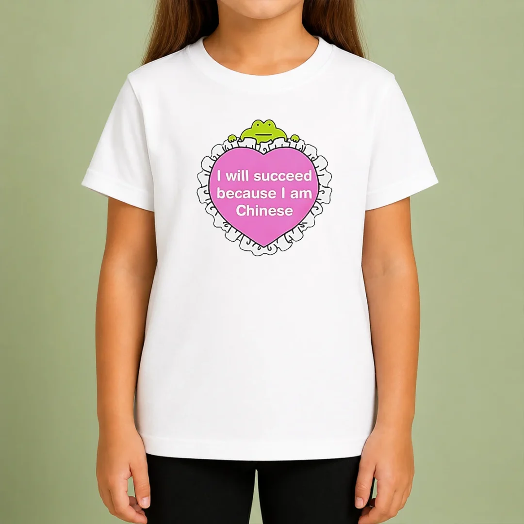 top-i-will-succeed-because-i-am-chinese-heart-frog-kids-t-shirt Top I Will Succeed Because I Am Chinese Heart Frog Kids T Shirt featuring a bold graphic and comfortable fit for children