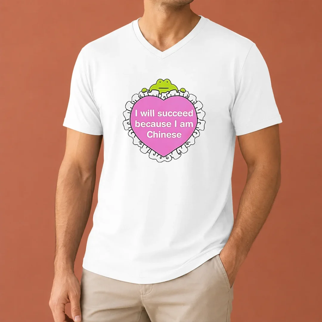 top-i-will-succeed-because-i-am-chinese-heart-frog-v-neck-shirt Top I Will Succeed Because I Am Chinese Heart Frog V-Neck Shirt