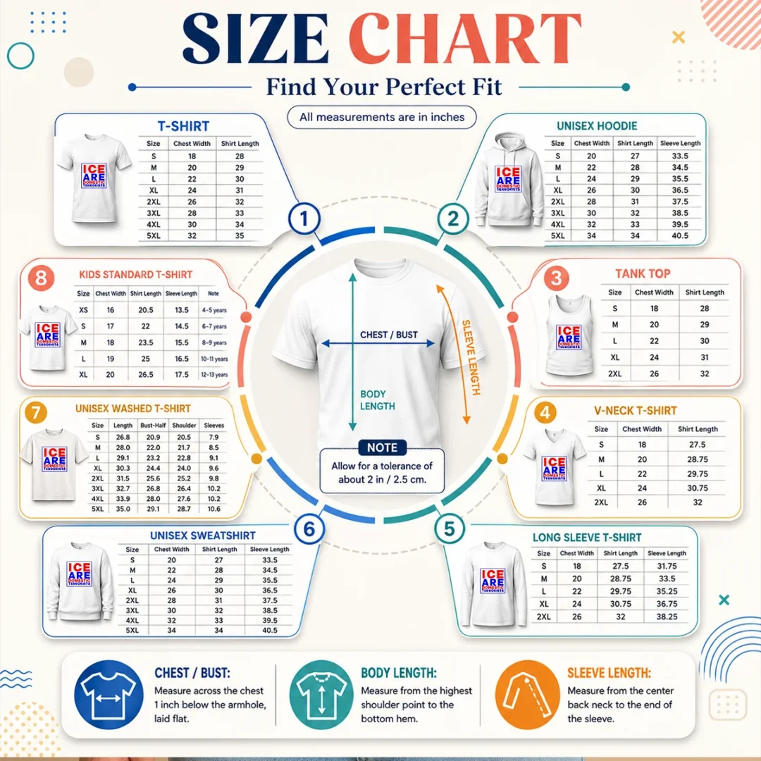 top-ice-are-domestic-terrorists-size-chart Size chart for Top ICE Are Domestic Terrorists with garment measurements in inches and cm