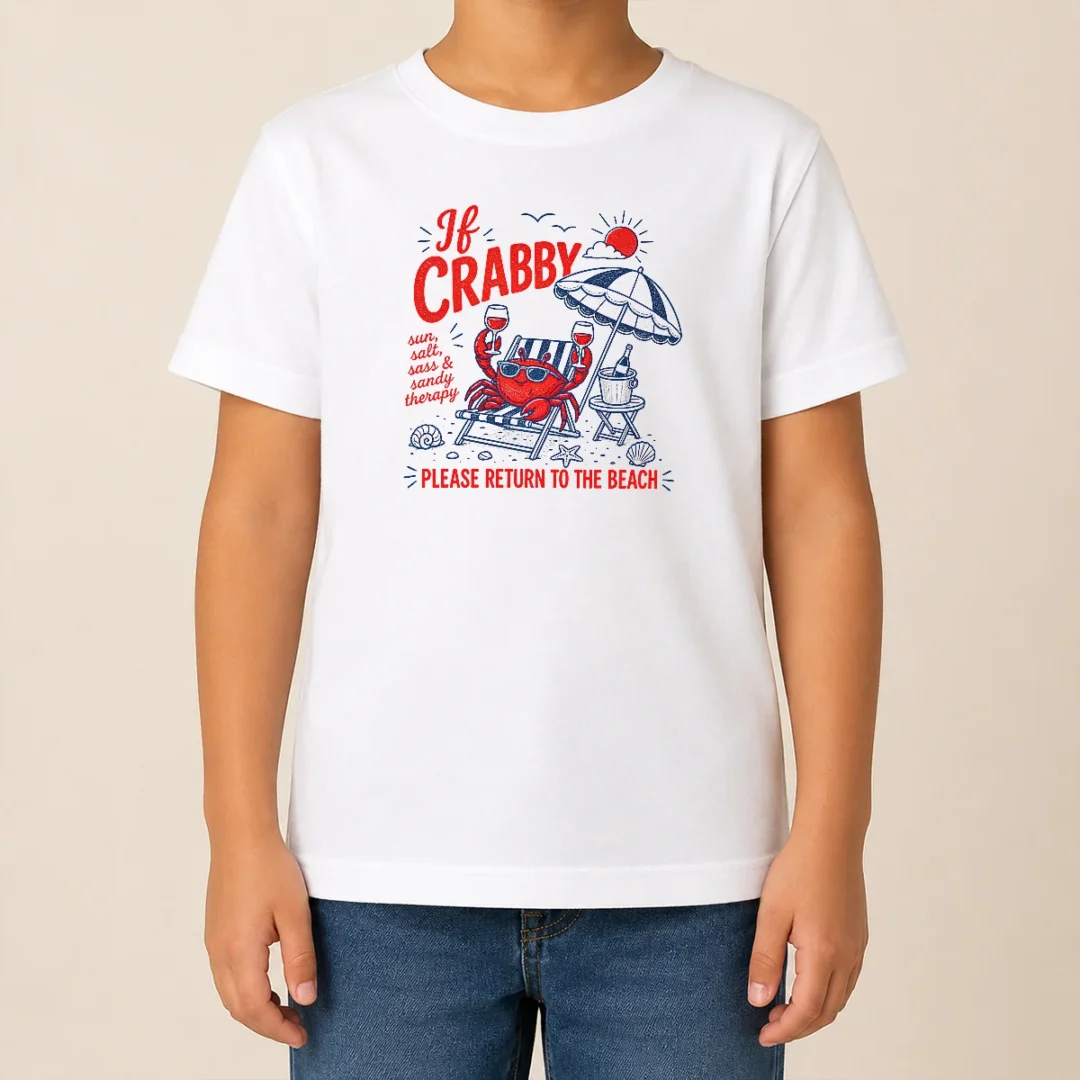 Top If Crabby Please Return To The Beach Funny Crab Summer Kids T Shirt Top If Crabby Please Return To The Beach Funny Crab Summer Kids T-Shirt