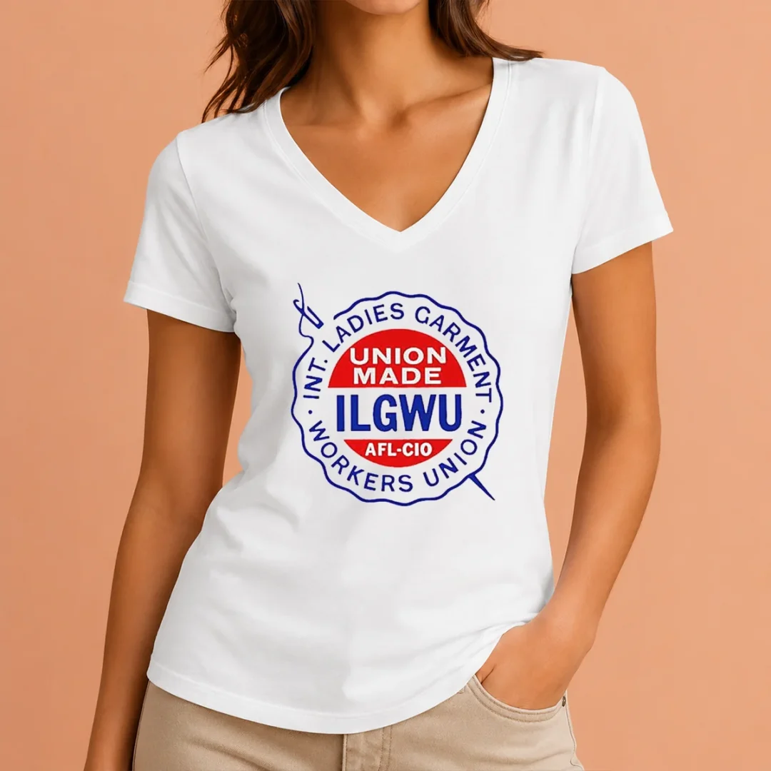 top-international-ladies-garment-workers-union-ilgwu-union-made-afl-cio-v-neck-shirt Top International Ladies Garment Workers Union ILGWU Union Made Afl Cio V-Neck Shirt