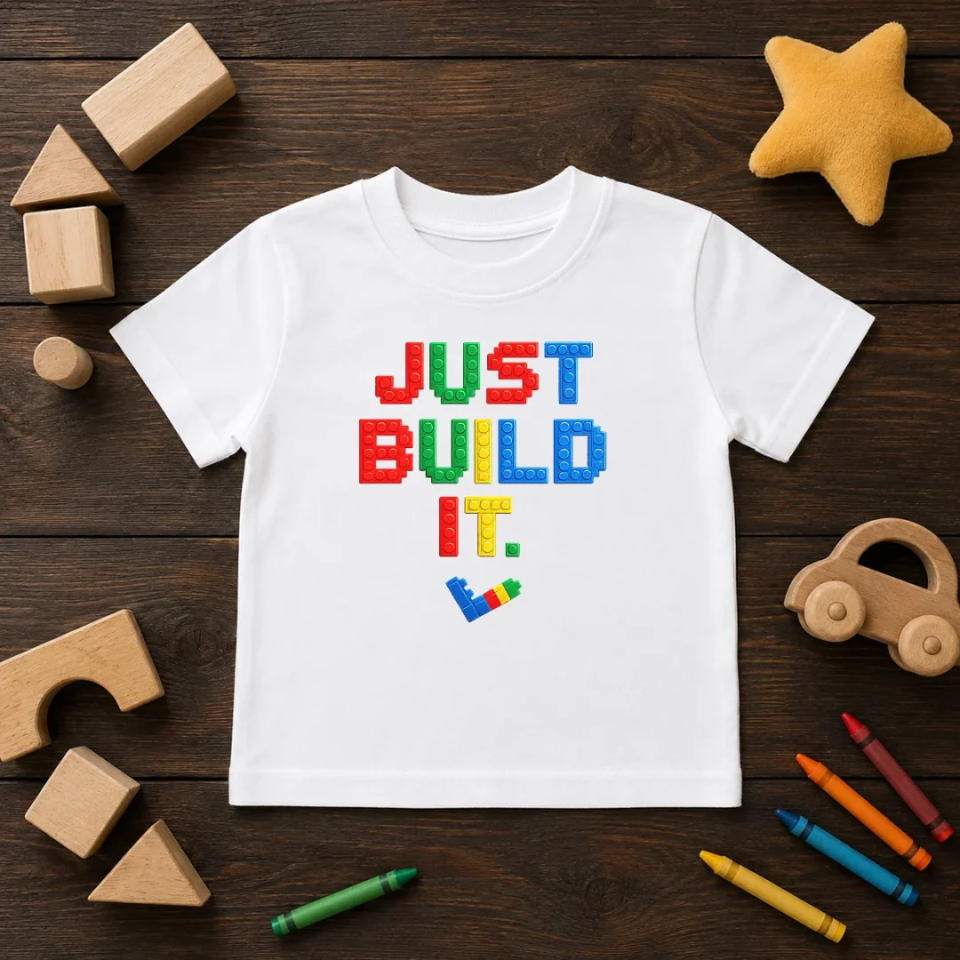 top-just-build-it-master-builder-building-block-kids-t-shirt Top Just Build It Master Builder Building Block Kids T-Shirt