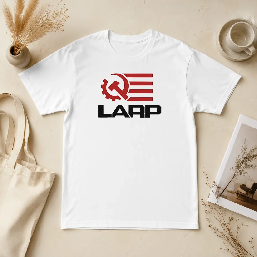 Top Larp Hammer And Sickle American Flag Logo t shirt Top Larp Hammer And Sickle American Flag Logo