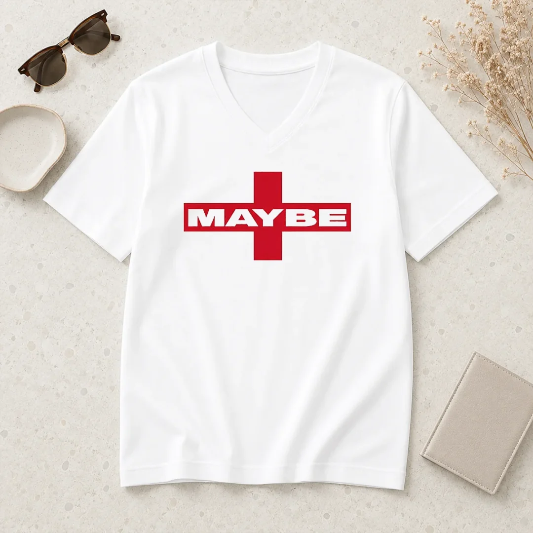 top-maybe-mib-minimalist-v-neck-shirt Top Maybe Mib Minimalist V-Neck Shirt