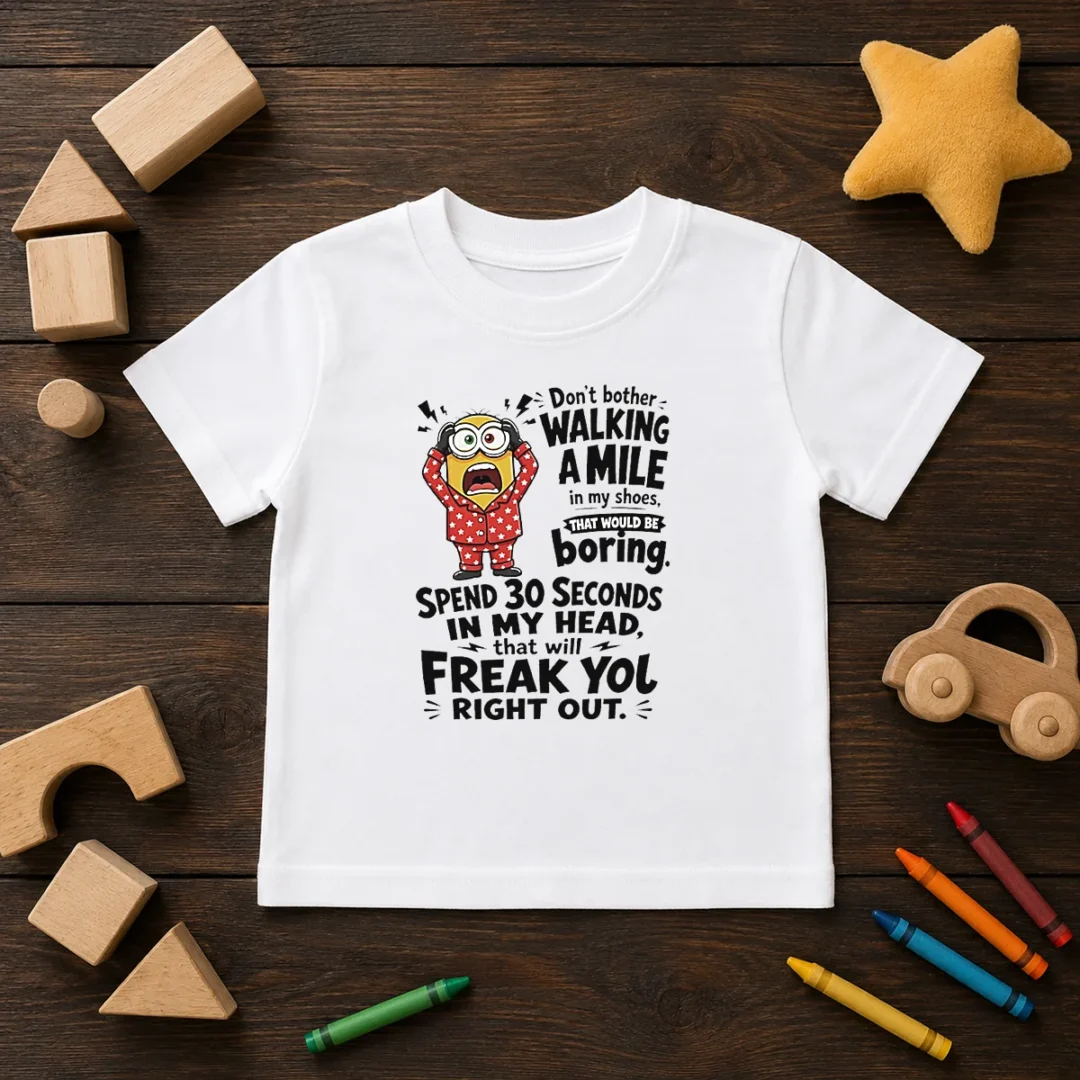 top-minion-dont-bother-walking-a-mile-in-my-shoes-that-would-be-boring-spend-30-seconds-in-my-kids-t-shirt Top Minion Dont Bother Walking A Mile In My Shoes That Would Be Boring Spend 30 Seconds In My Kids T-Shirt