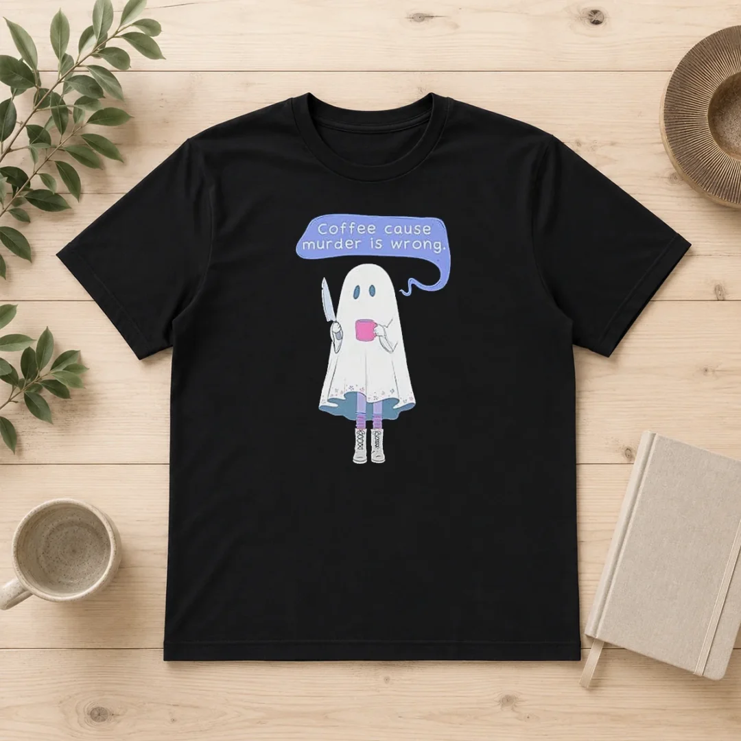 top-nice-ghost-holding-coffee-cause-murder-is-wrong-t-shirt Top Nice Ghost Holding Coffee Cause Murder Is Wrong