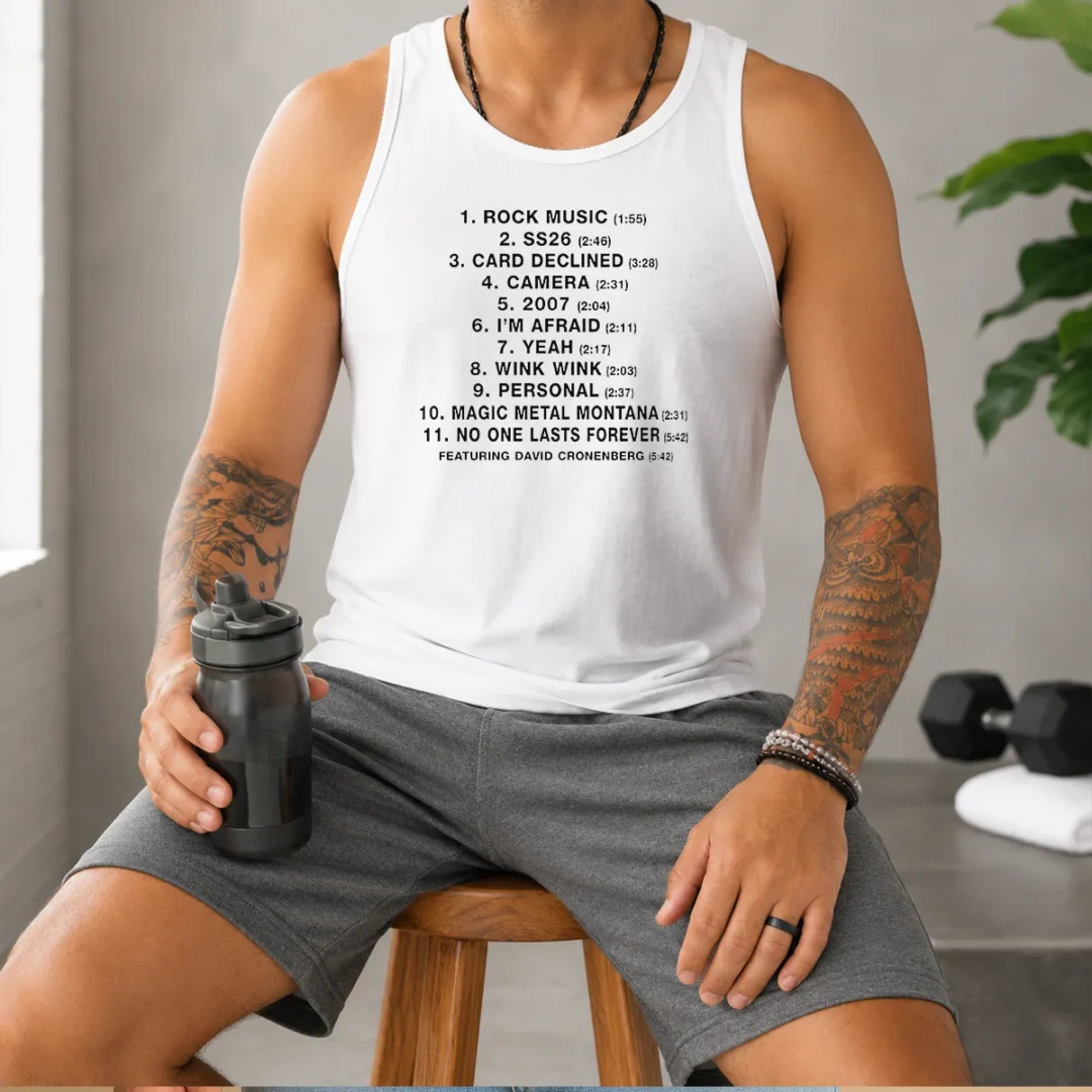 top-no-one-lasts-forever-featuring-david-cronenberg-tracklist-tank-top Top No One Lasts Forever Featuring David Cronenberg Tracklist Tank Top