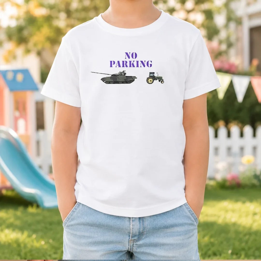 top-no-parking-for-russian-tanks-meme-kids-t-shirt Top No Parking For Russian Tanks Meme Kids T-Shirt
