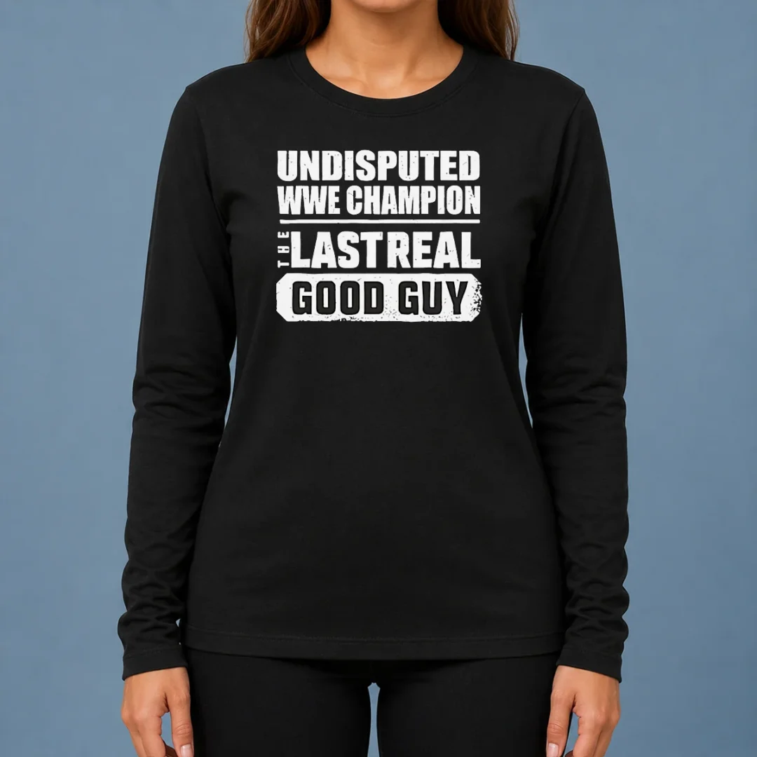 top-official-undisputed-wwe-champion-the-last-real-good-guy-long-sleeve-shirt Top Official Undisputed WWE Champion The Last Real Good Guy long sleeve shirt in black, front view