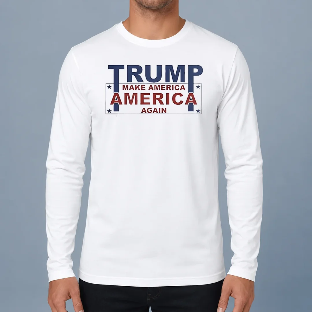 top-president-us-make-america-great-again-long-sleeve-shirt Top President US Make America Great Again long sleeve shirt in classic fit with patriotic design