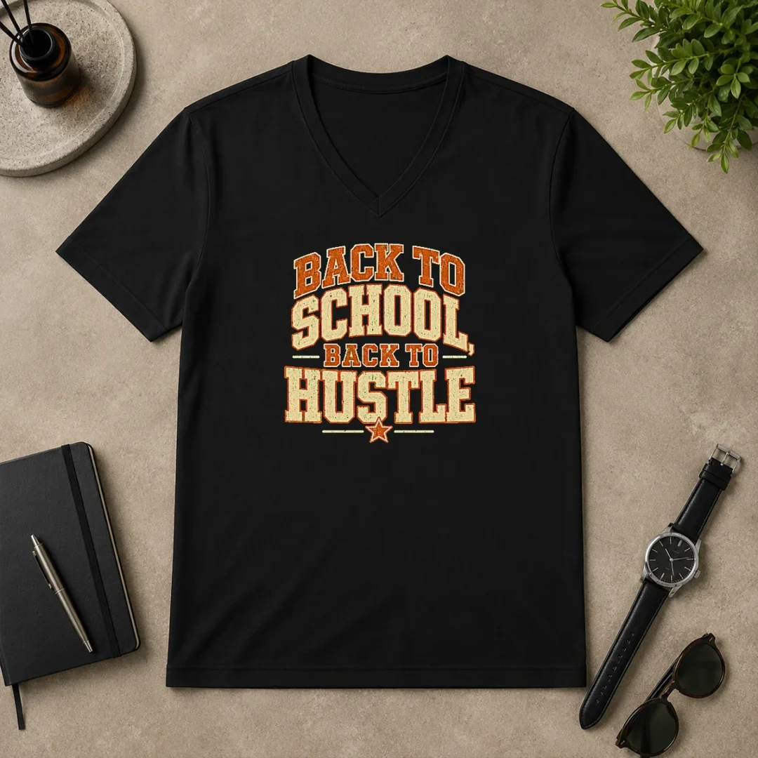 Top Pretty Back To School Hustle Vintage For Students And Teacher V Neck Shirt Top Pretty Back To School Hustle Vintage For Students And Teacher V-Neck Shirt