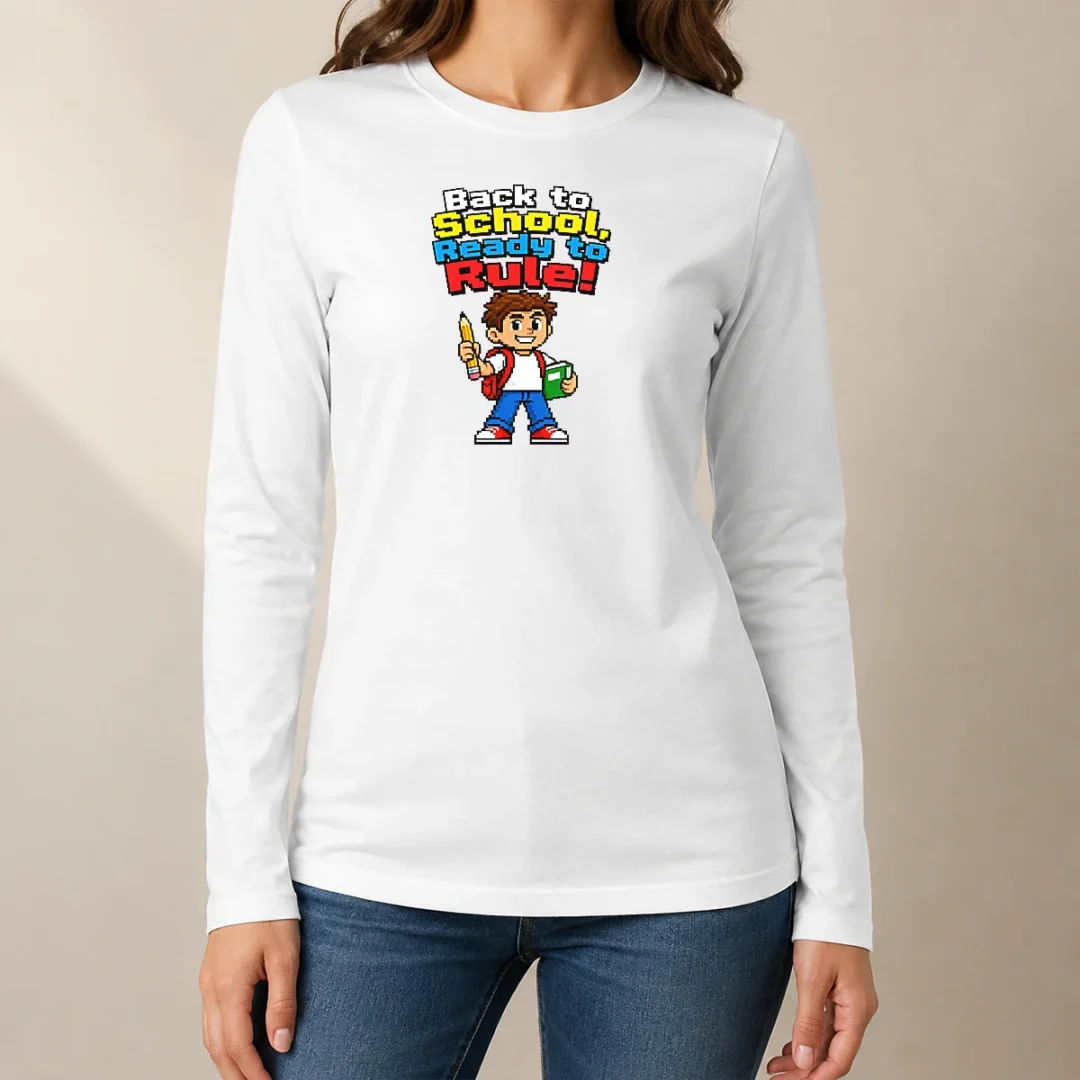 top-pretty-back-to-school-pixel-long-sleeve-shirt Top Pretty Back To School Pixel Long Sleeve Shirt