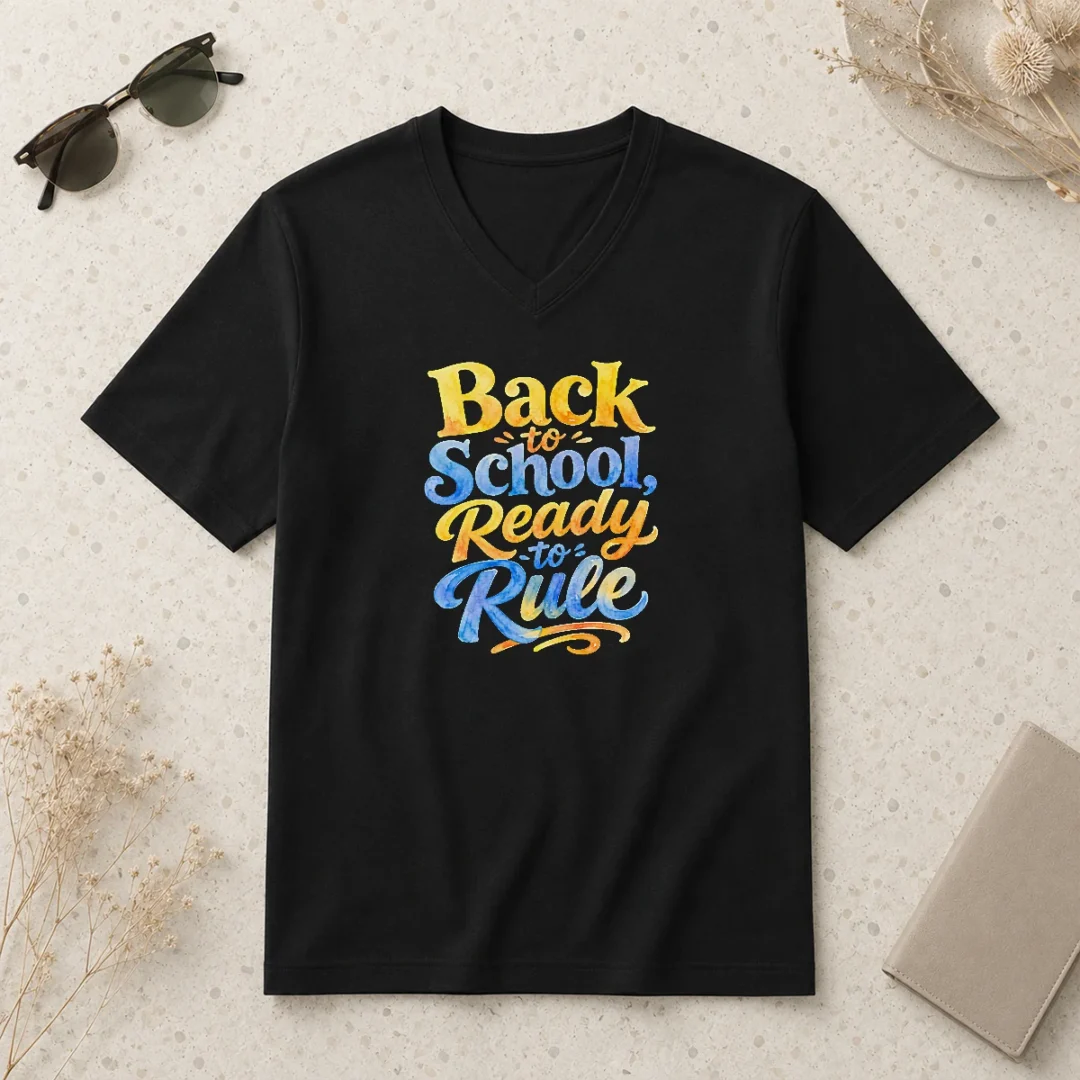top-pretty-back-to-school-ready-to-rule-watercolor-for-students-v-neck-shirt Top Pretty Back To School Ready To Rule Watercolor For Students V-Neck Shirt