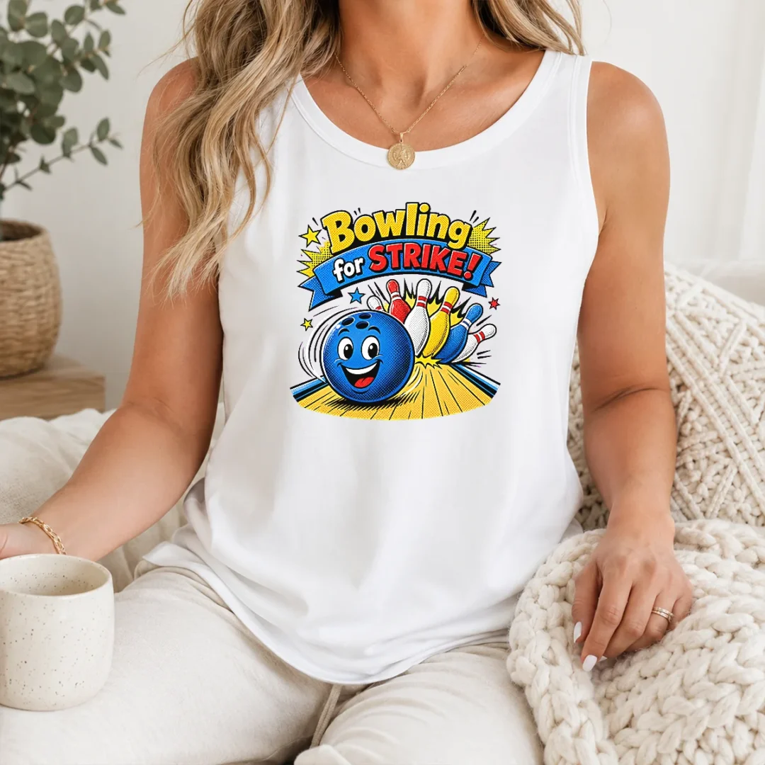 Top Pretty Bowling For Strike Cheerful Pop Art Tank Top Top Pretty Bowling For Strike Cheerful Pop Art Tank Top