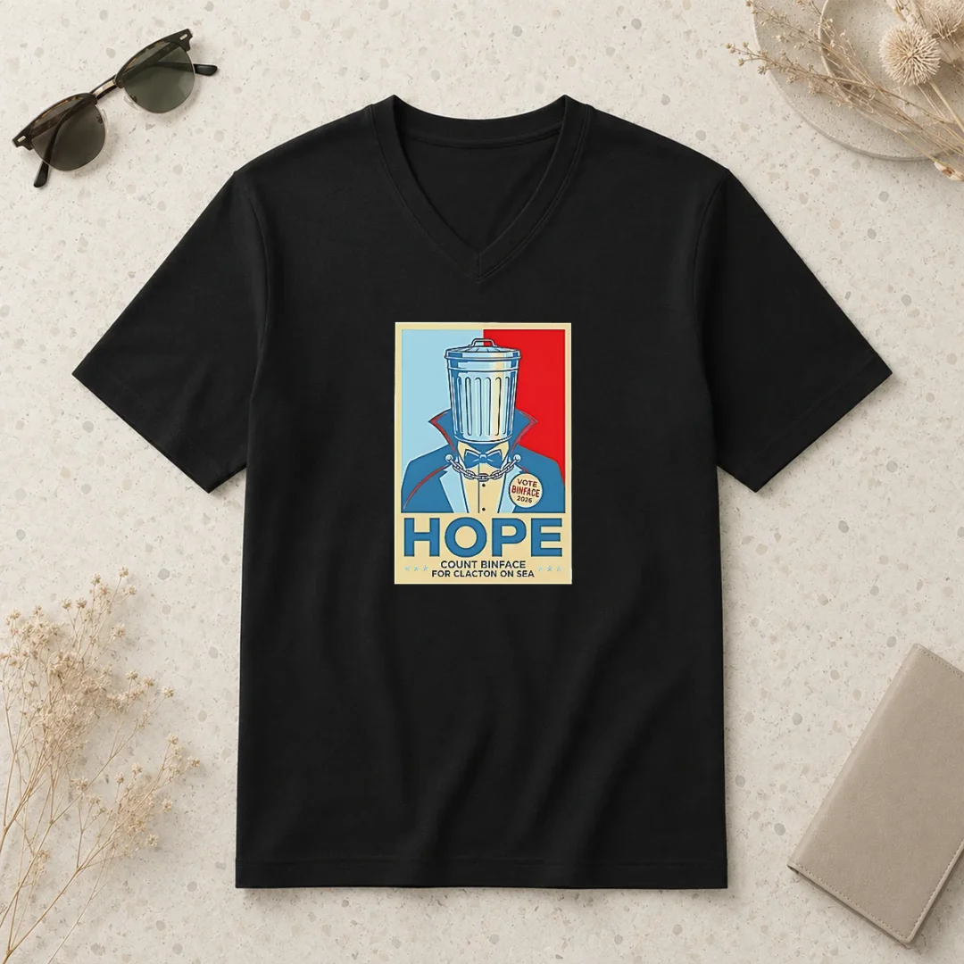 top-pretty-count-binface-for-clacton-on-sea-hope-v-neck-shirt Top Pretty Count Binface For Clacton On Sea Hope V-Neck Shirt