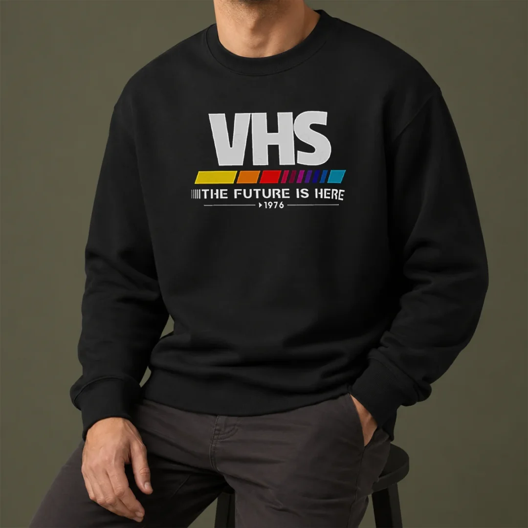 top-pretty-vhs-the-future-is-here-sweater Top Pretty VHS The Future Is Here Sweater