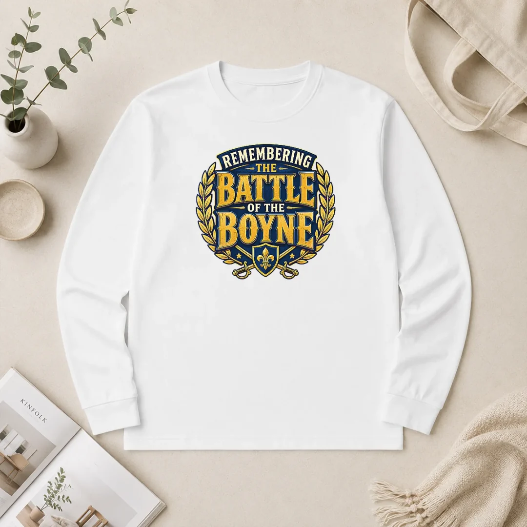 Top Pride In History Typography For Battle Of The Boyne Long Sleeve Shirt Top Pride In History Typography For Battle Of The Boyne Long Sleeve Shirt