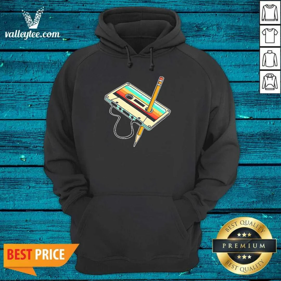 top-retro-cassette-tape-with-pencil-90s-nostalgia-hoodie Top Retro Cassette Tape With Pencil 90s Nostalgia Hoodie