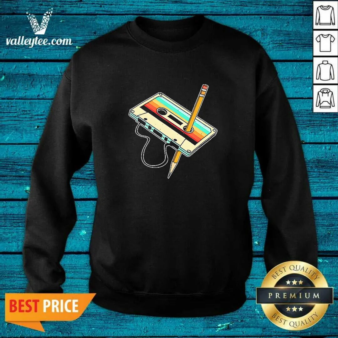 top-retro-cassette-tape-with-pencil-90s-nostalgia-sweatshirt Top Retro Cassette Tape With Pencil 90s Nostalgia Sweatshirt
