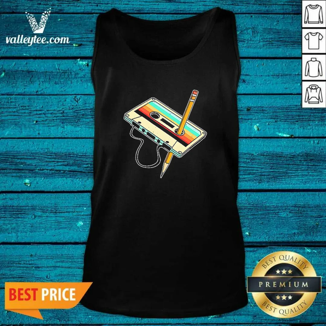 top-retro-cassette-tape-with-pencil-90s-nostalgia-tank-top Top Retro Cassette Tape With Pencil 90s Nostalgia Tank Top