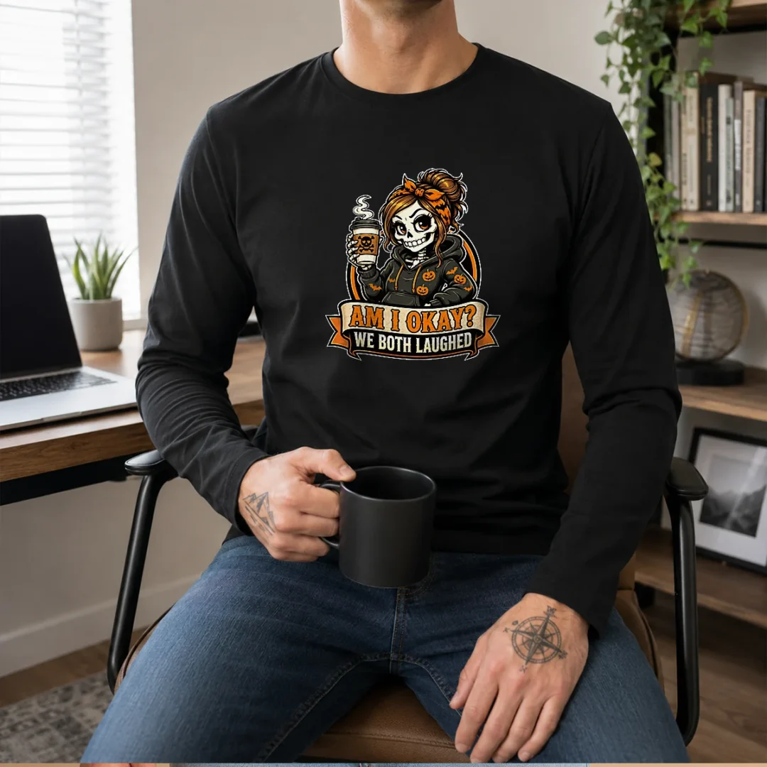 top-skeleton-girl-coffee-humor-mascot-long-sleeve-shirt-1 Top Skeleton Girl Coffee Humor Mascot Long Sleeve Shirt