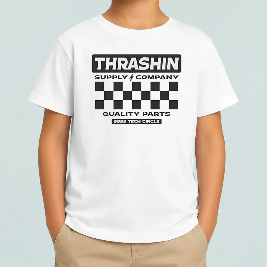 top-thrashin-supply-company-quality-parts-kids-t-shirt Top Thrashin Supply Company Quality Parts Kids T Shirt featuring vibrant graphic print on soft cotton fabric