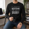 Top Western Kentucky University WKU Hilltoppers Name long sleeve shirt in red with white lettering