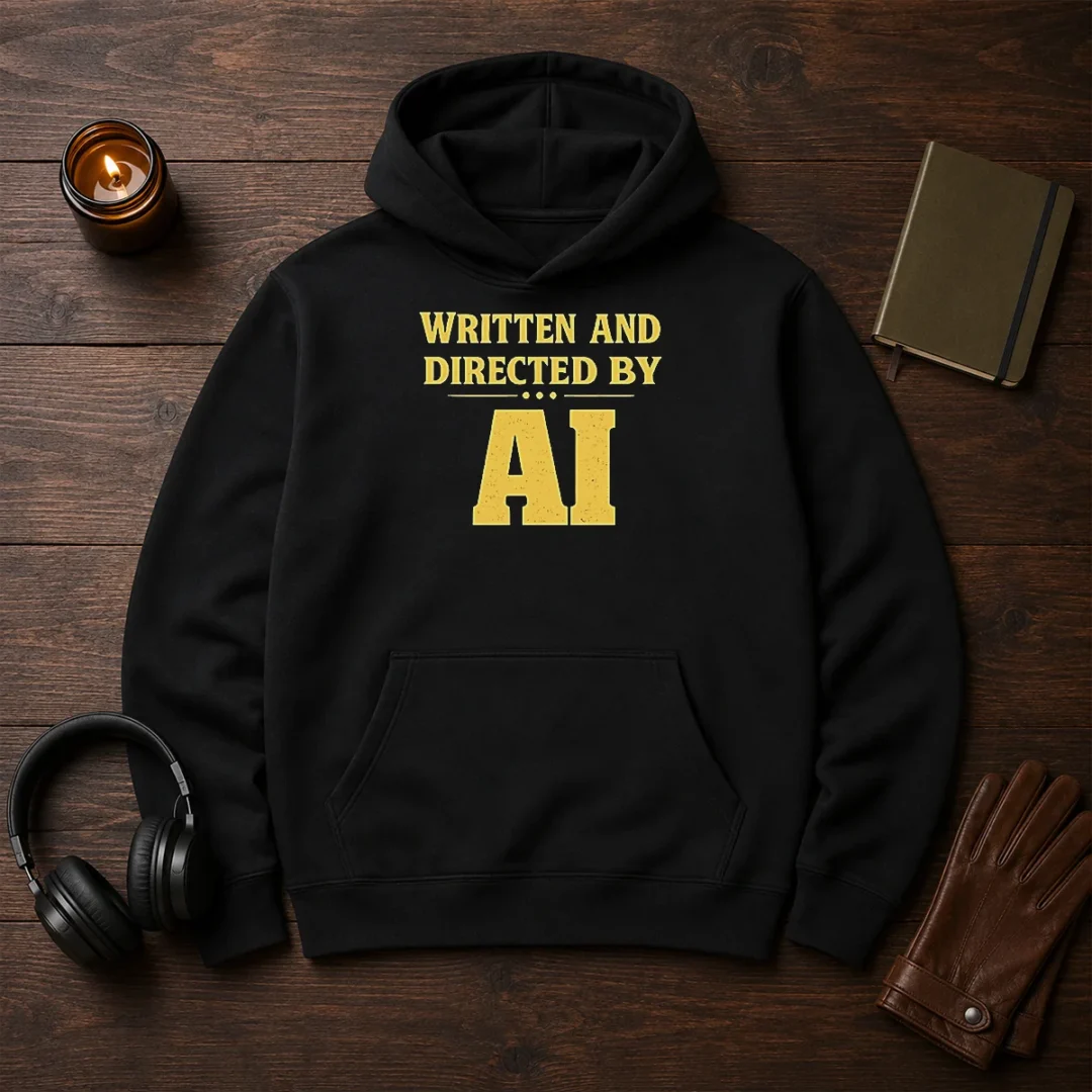 top-written-and-directed-by-ai-bold-text-hoodie Top Written And Directed By AI Bold Text Hoodie