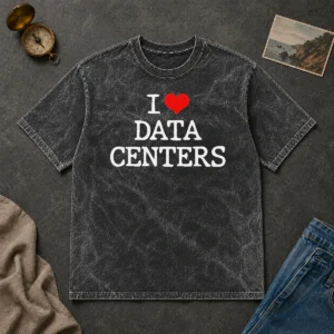 Premium I Love Data Centers IT Professional Server Room Washed T-Shirt