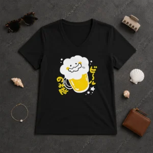 Nice Beer Drinking Squad Beer Character Kawaii V-Neck Shirt