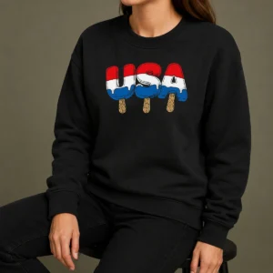 Pretty Top USA Popsicle Summer Celebrations Beach Party Sweater