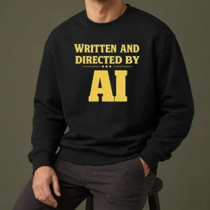 Nice Premium Written And Directed By AI Bold Text Sweater