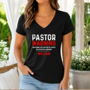Original Pastor Warning V-Neck Shirt