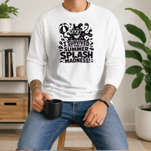 Hot Summer Splash Amoeba Silhouette Long Sleeve Shirt