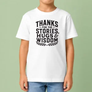 Awesome Grandparents Day Gratitude Silhouette Grandchild Kids T-Shirt