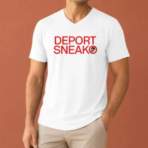 Original Deport Sneako V Neck Shirt in classic black, featuring a comfortable slim fit and soft fabric