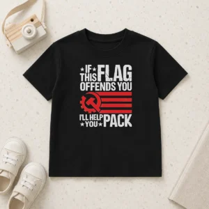 Hot If This Flag Offends You I'Ll Help You Pack Flag Mashup Kids T-Shirt